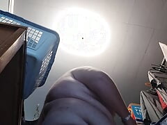Big sexy pervert does laundry n strips shows off anus n lil dick