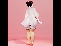 Mei from Overwatch Dressed Up As a Big Naked Ice Cream Cone With a Jiggly Ass
