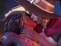 Witch Mercy Makes Out With a Sexy Hot Devil Chick