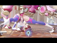 Dva Takes a Break From the Game to Get Double Penetrated By a Fucking Machine