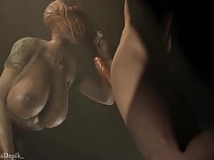 Nurse from Silent Hill With Her Perfect Tits Out Sucks a Big Cock