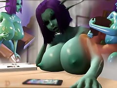 Hot Alien Chick With Huge Tits Has Erotic Wet Dreams