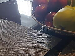 Step mom almost caught step son jerking off under table in restaurant