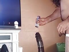 Azucena trans girl have a first anal orgasm  with 10 inch toy  and have anal cums