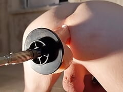 Huge dildo hard anal fuck by Sex machine