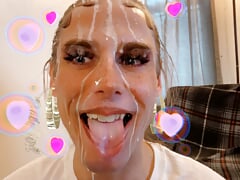 Tranny Slut Sucks BBC and Takes Facial