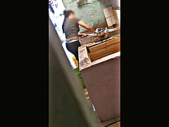 PERVERT STEPBROTHER RECORDS HIS CUTE LITTLE SISTER WASHING CLOTHES AND THEN FUCKS HER