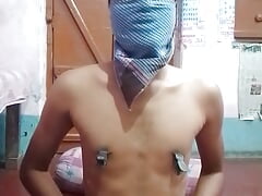 Desi boy self satisfaction with cucumber