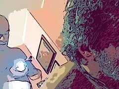 Porn Cartoon. Nypster with 80yo Client Daddy Canzio.
