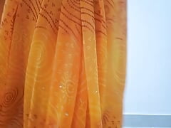 Gorgeous stepmom friend saree wearing feel like fuking ass and sucking pussy