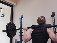 Blonde Boy with Big Juciy Ass Squats and Lunge Massive Weights