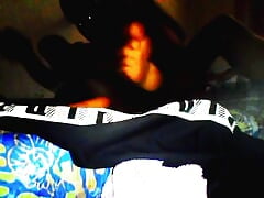 Special night with two fuckers,all positions, moaning, skiny black guy with a fat dick humiliated black bitch