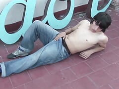 Hot and sexy brunette twinks with hard cocks fucking anally