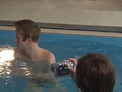 Gay dudes fuck by the swimming pool