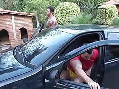 Wild outdoor fuck with sexy latino hunk