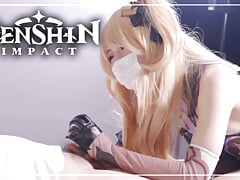 Handjob Edging Genshin Impact Fischl Cosplayer get Fucked, Asian Hentai Shemale Cosplay 4